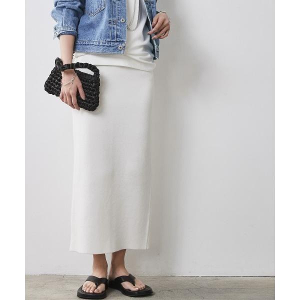 「CHIC STYLE」 タイトスカート LL オフホワイト レディース