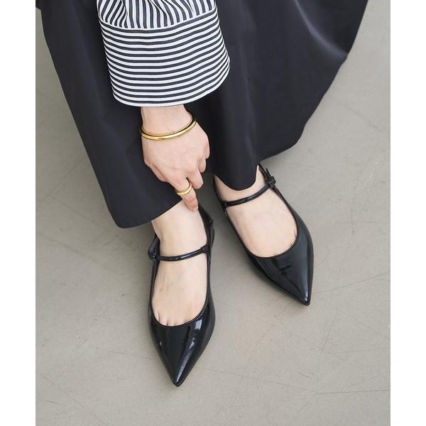 「LE TALON」 フラットパンプス 23cm ブラックミックス レディース