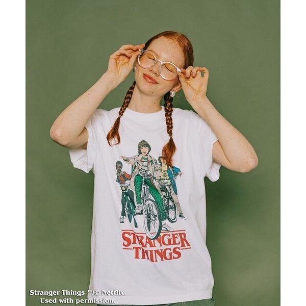 「FREAK'S STORE」 「Netflix」半袖Tシャツ フリ- オフホワイト レディース