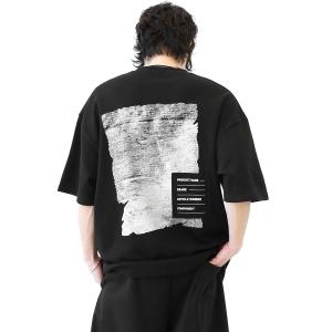 tシャツ ラベルディテール バックアート ビッグTシャツ ユニセックス メンズ レディース