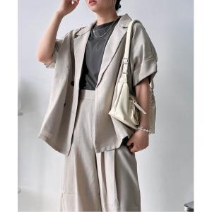 ジャケット テーラードジャケット ダブル 半袖テーラードジャケット セットアップ対応 「WEB限定アイテム」 レディース メンズ