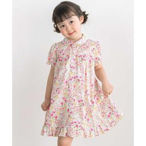 ワンピース 「店舗限定」フラワープリント半袖ギャザーワンピース(95〜150cm) キッズ 子供服 女の子