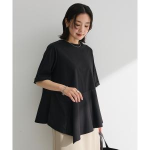 tシャツ 半袖 華やぎカットソー(アシメヘム) レディース