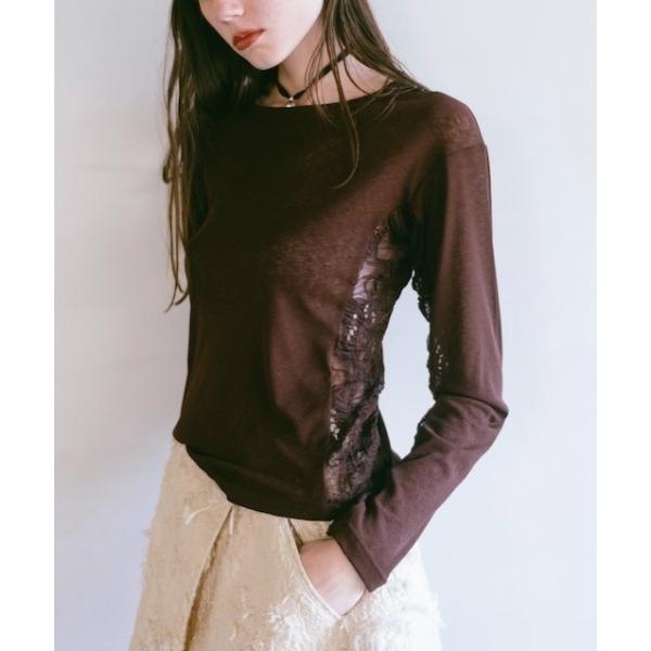 tシャツ Side Lace Top/サイドレースデザイントップス レディース