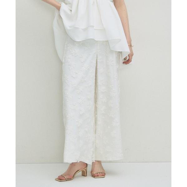 ワイドパンツ パンツ FLORAL EMBROIDERY PANTS レディース