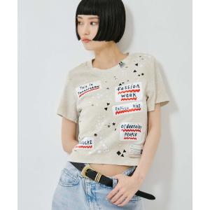 tシャツ 「MIHARA YASUHIRO/ミハラヤスヒロ」EMBELLISHED STICKER TEE/エンベリッシュドステッカーT レディース