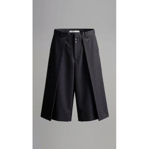 パンツ WOOL GABARDINE TUCKED WIDE SHORTS メンズ
