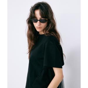 tシャツ チュールパネルAラインTシャツ / Tulle Panel A-Line T-Shirt レディース