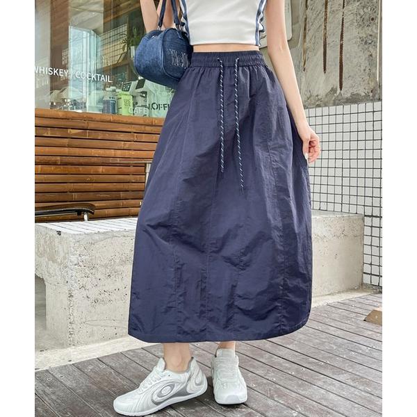 スカート ナイロン風ドロストロングスカート