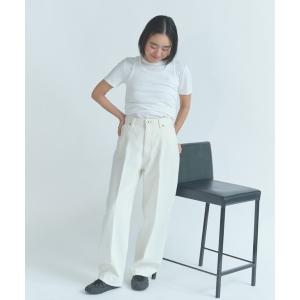 ワイドパンツ ジーンズ デニム デニムパンツ ストレートカーブデニムパンツ レディース