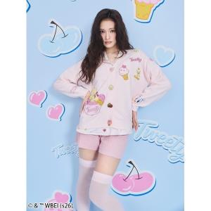 パジャマ ルームウェア 「Tweety」モチーフニットカーディガン レディース