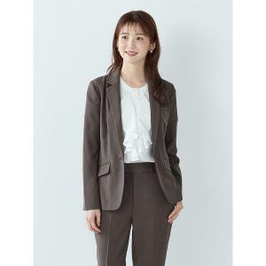 セレモニースーツ スーツ 「軽やか/通気性/ウォッシャブル」カラミメッシュ　シングルジャケット　Ｃ.グレー/ネイビー レディース