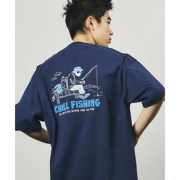 tシャツ 限定展開 リラックスフィット バックプリント クルーネック Tシャツ CHILL FISH...