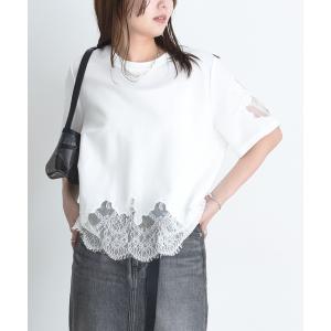 tシャツ レースエンブロTシャツ レディース