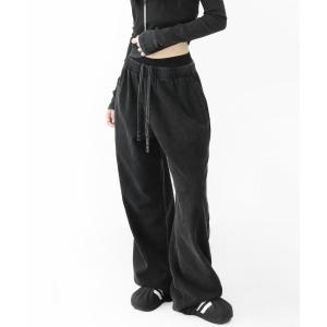スウェットパンツ ジャージ サギングムード レイヤード ピグメントワイドパンツ レディース メンズ