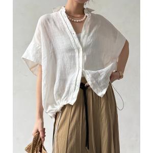 ブラウス シャツ リネンドロストフレンチシャツ レディース
