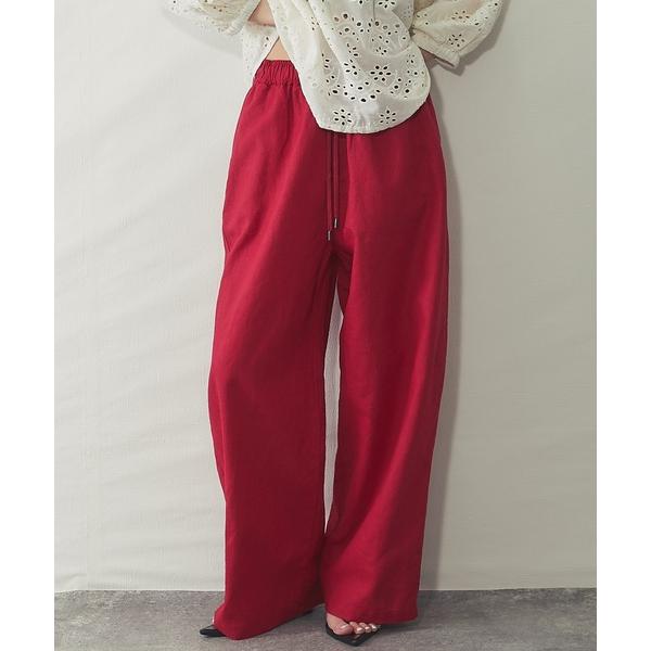 ワイドパンツ パンツ 綿リネンドロストワイドパンツ レディース