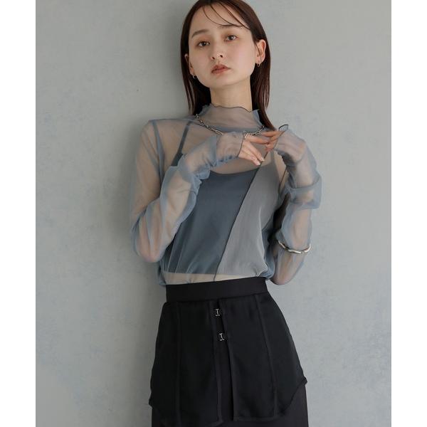 tシャツ 「＆ｇ'aime 」バイカラーシアータートル　Bicolor Sheer Turtlene...
