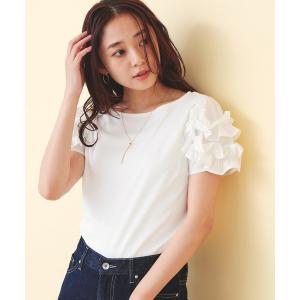tシャツ フリルドッキングスリーブTシャツ「洗濯機OK／UVケア」 レディース