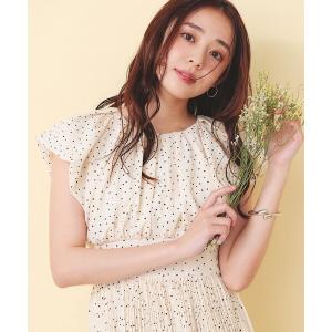 ワンピース ハートドットバルーンスリーブワンピース「洗濯機OK／イージーアイロン」