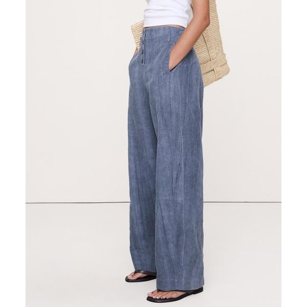 パンツ ハイライズ リラックス バレル ラミーコットン パンツ レディース