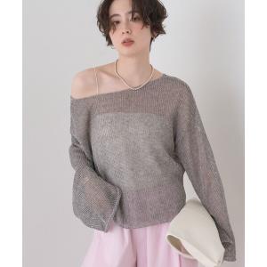 ニット セーター 「人気追加」前後2WAYメッシュペーパーニットプルオーバー/Vネック/ボートネック/オフショルダー/シアートップス/夏服 レディース メンズ