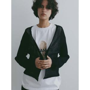 ニット セーター メッシュニットカーディガン レディース