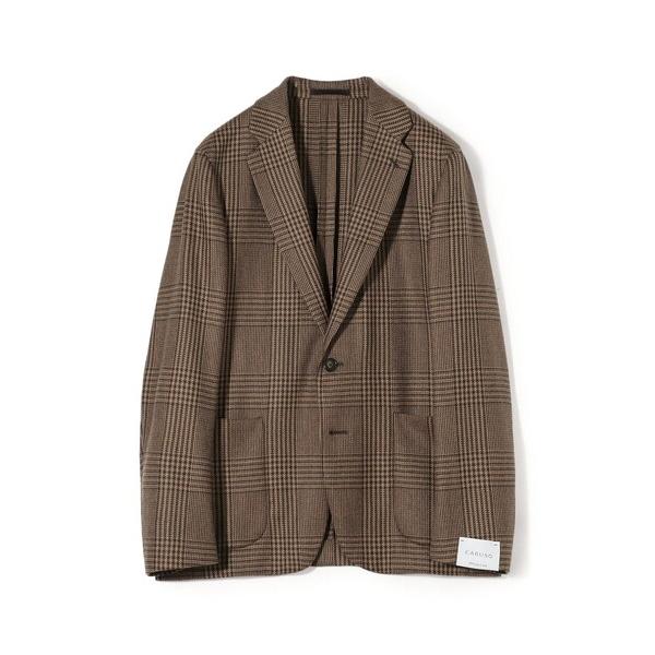 ジャケット テーラードジャケット CARUSO Butterfly ウールグレンチェック シングルブ...