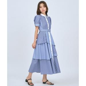 ワンピース マルチストライプシャツワンピース