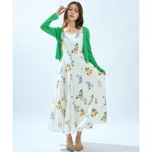 ワンピース 「再入荷予約受付中」フルーツ×フラワープリントワンピース