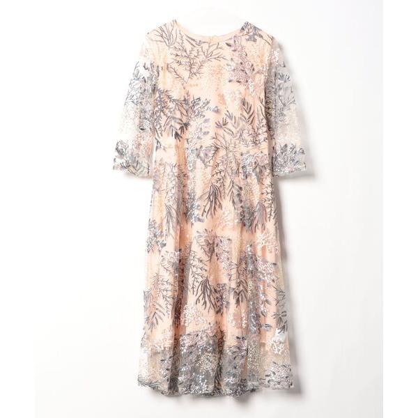 「SMILE ORCHID」 長袖ワンピース L ベージュ レディース