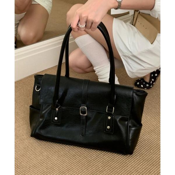 ショルダーバッグ バッグ 大容量ロングハンドルビッグトートバッグ/通勤通学/オフィス/A4サイズ対応...