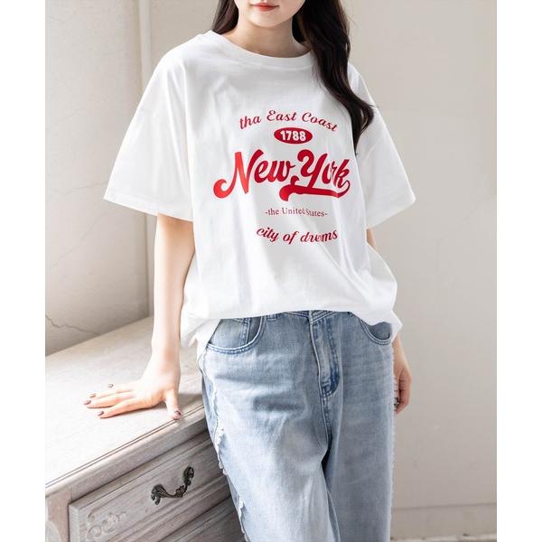 tシャツ 半袖 「4色展開」カレッジロゴビックTシャツ「骨格ナチュラル／カジュアル／ストリート／ラフ...