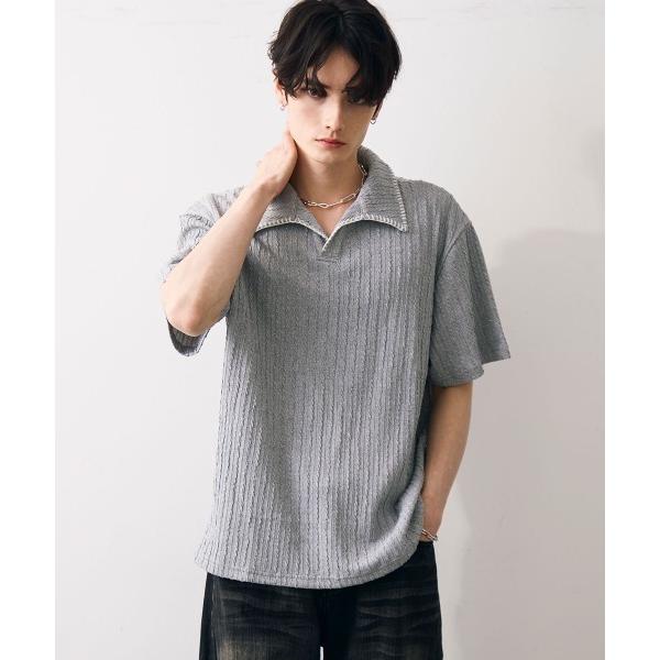 tシャツ Stitched-seam knit polo / ステッチシームニットポロ メンズ