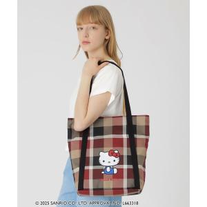 トートバッグ 「ハローキティコラボ」クレストブリッジチェックビッグトート レディース