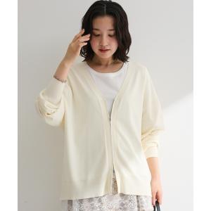 カーディガン VネックZIPカーディガン レディース