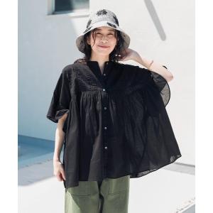 ブラウス シャツ 「WEB/一部店舗限定カラー」コットンボイルピンタックフレアスリーブブラウス レディース