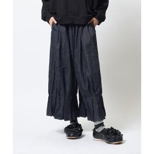 ワイドパンツ ジーンズ デニム デニムパンツ ヘムタックデニムパンツ レディース メンズ