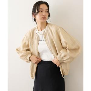 ブルゾン アウター ウォッシュリネンジップシャツ...の商品画像