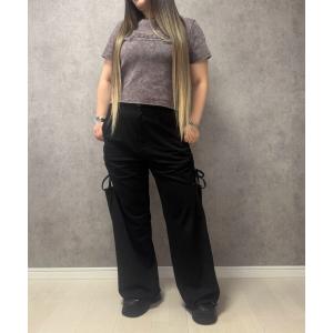 パンツ 「maryさんコラボ」サイドカットアウトシャーリングスウェットパンツ「大きいサイズ有」 レディース