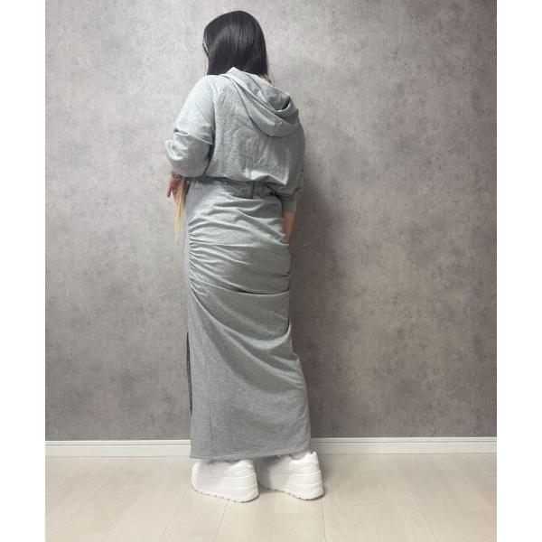 ワンピース 「maryさんコラボ」ハーフジップスウェットフーディワンピース「大きいサイズ有」