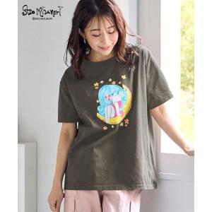 tシャツ 「大きいサイズ」「水森亜土」ゆったりプリントTシャツ レディース