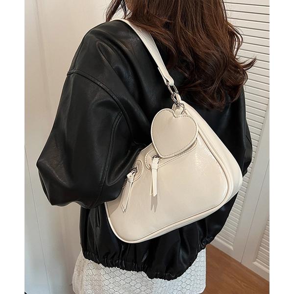 ショルダーバッグ バッグ LAYERED ハートチャーム PU レザーバッグ レディース