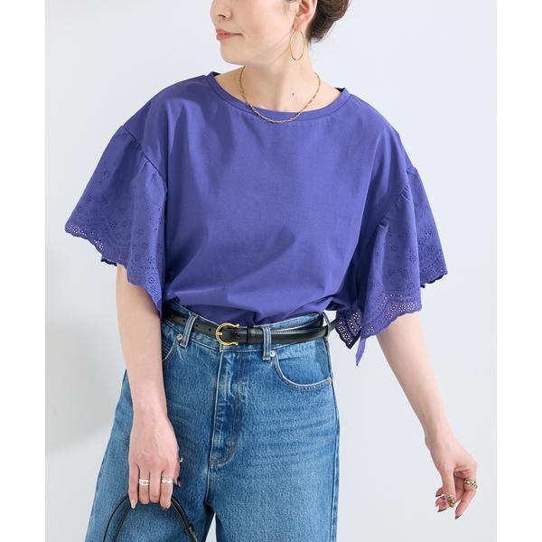 tシャツ ウォッシャブル / add Function レーススリーブ天竺プルオーバー レディース