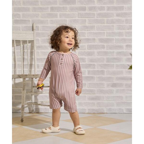 水着 「リンク」ストライプ柄ロンパーススイムウェア キッズ 子供 男の子