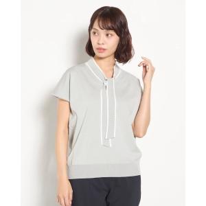 ブラウス シャツ ボウタイニット レディース