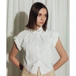 ブラウス シャツ 「CITY TOKYO/シティートウキョウ」Volume Gather Nosleeve Shirt/ボリュームギャザーノースリーブシャツ レディース