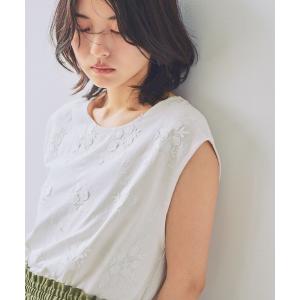 tシャツ 3Dレースノースリーブ レディース