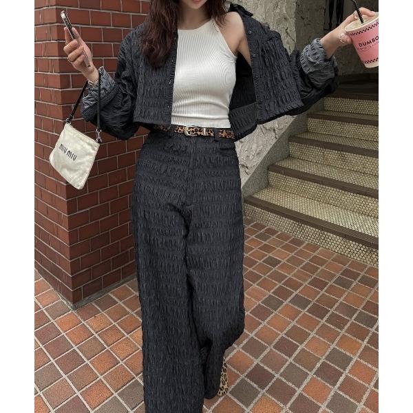 ブラウス シャツ shirring dungaree short SH レディース