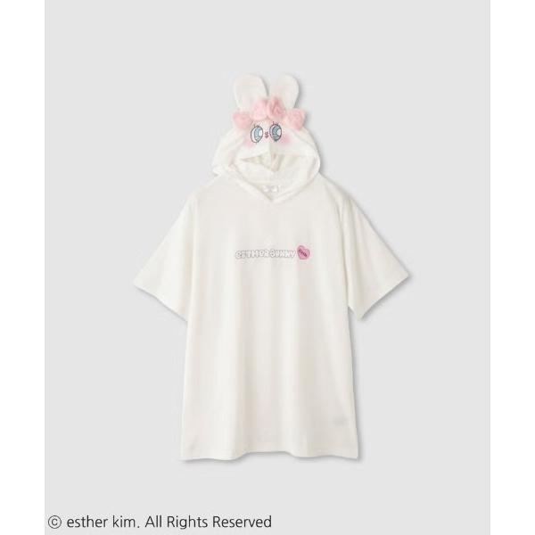 パーカー Esther Bunny エスターバニー 耳付き 半袖Tパーカー レディース